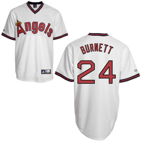 Sean Burnett #24 Youth Baseball Jersey-Los Angeles Angels of Anaheim Authentic Cooperstown White MLB Jersey